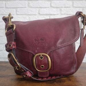 Bleecker Legacy Tattersall Flap Shoulder Bag F11419 Burgundy Oxford
